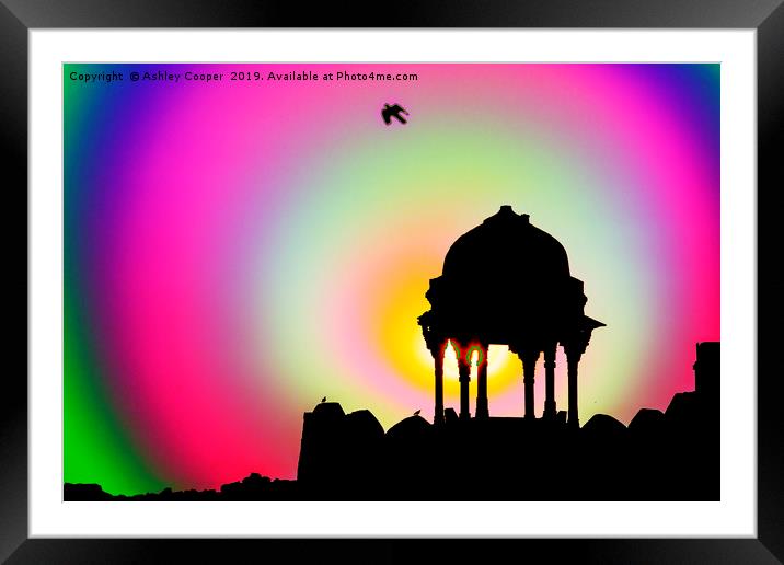 Indian temple. Framed Mounted Print by Ashley Cooper