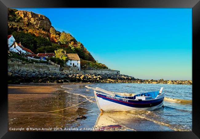 Evening Light at Runswick Bay Framed Print by Martyn Arnold