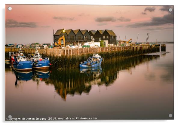 Morning Skies - Whitstable Harbour Acrylic by Wayne Lytton