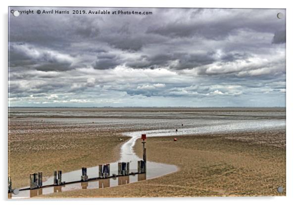 Cleethorpes Beach Lincolnshire Acrylic by Avril Harris