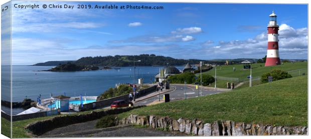 Plymouth Hoe Panorama Canvas Print by Chris Day