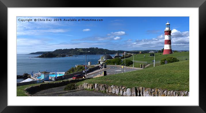 Plymouth Hoe Panorama Framed Mounted Print by Chris Day