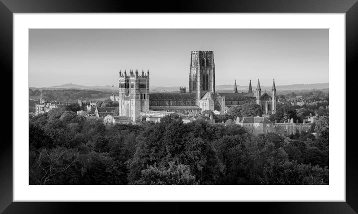 Durham Cathedral in Black & White Framed Mounted Print by Paul Appleby