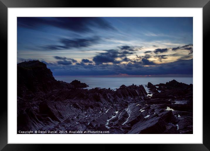 Majestic Sunset at Hartland Quay Framed Mounted Print by Derek Daniel