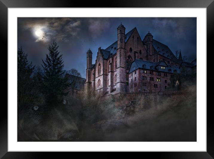 Castle Wolf, Fantasy art. Framed Mounted Print by David Borrill