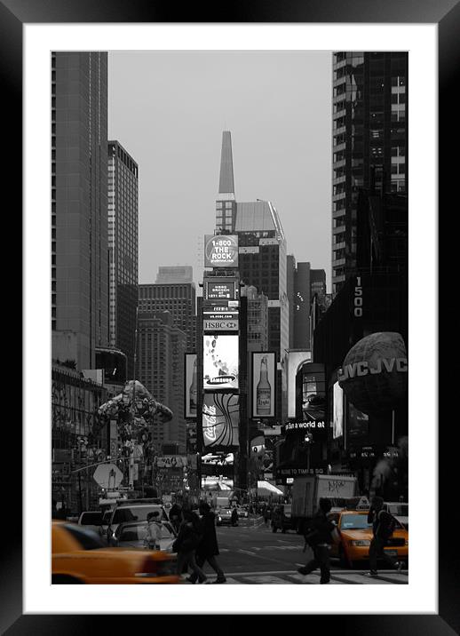 Cab in NY Framed Mounted Print by Thomas Stroehle