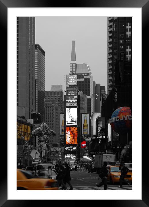 Cab in NY Framed Mounted Print by Thomas Stroehle