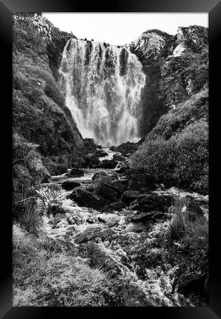 Clashnessie Falls Framed Print by Howard Kennedy