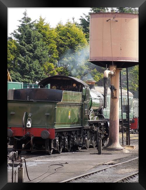           Steam Loco at The Water Tank Framed Print by Dave Bell