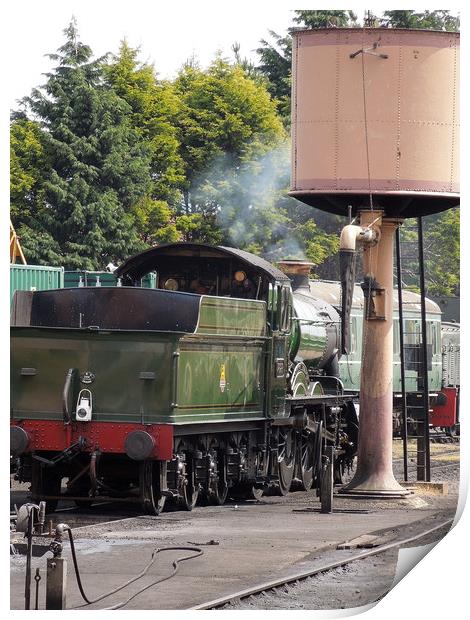          Steam Loco at The Water Tank Print by Dave Bell