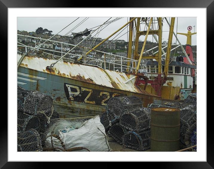 Grey Trawler Framed Mounted Print by Dave Bell