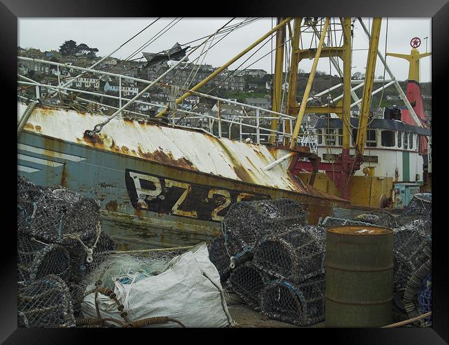 Grey Trawler Framed Print by Dave Bell