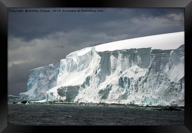 Glacial snout. Framed Print by Ashley Cooper