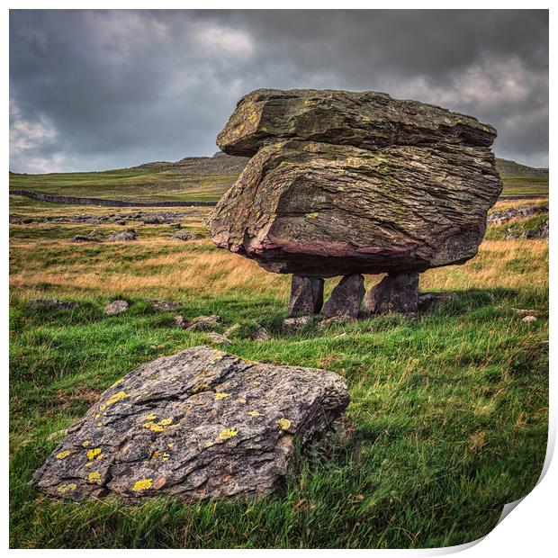Balancing stones at the Norber Erratics Print by George Robertson