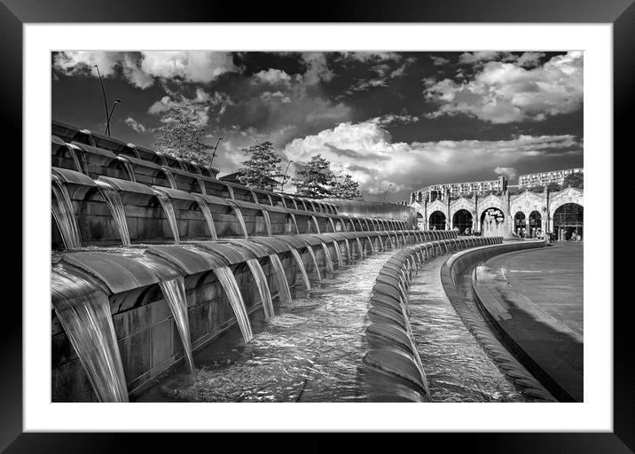 Sheaf Square Water Feature, Sheffield              Framed Mounted Print by Darren Galpin