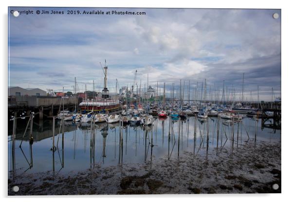 The Marina at Blyth South Harbour Acrylic by Jim Jones