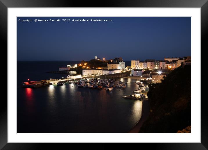 Tenby at night.   Framed Mounted Print by Andrew Bartlett