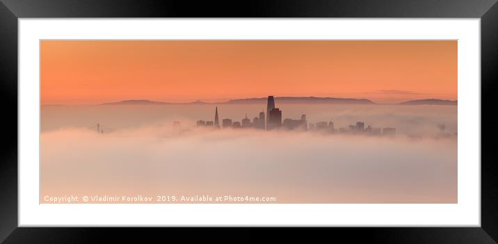 San Francisco wrapped in clouds Framed Mounted Print by Vladimir Korolkov