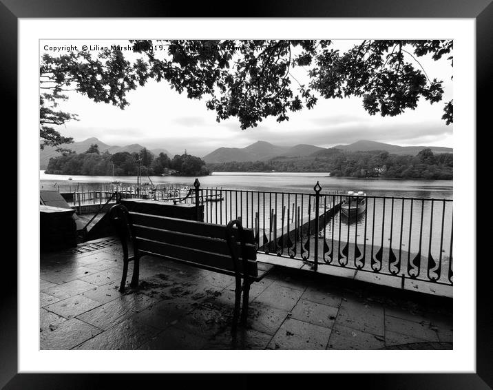 Stormy Derwentwater.  Framed Mounted Print by Lilian Marshall