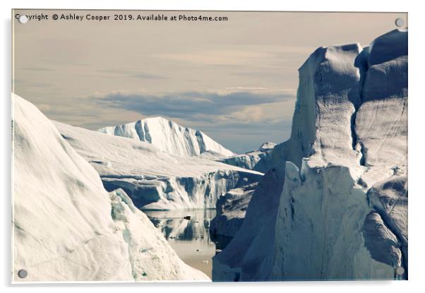 Illulisat icebergs. Acrylic by Ashley Cooper