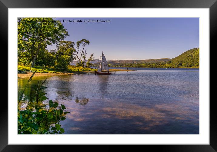 Yacht on Ullswater. Framed Mounted Print by keith sayer