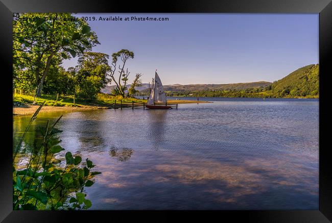 Yacht on Ullswater. Framed Print by keith sayer