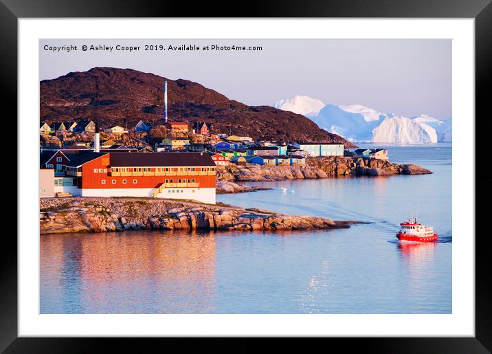 Greenland sunset. Framed Mounted Print by Ashley Cooper