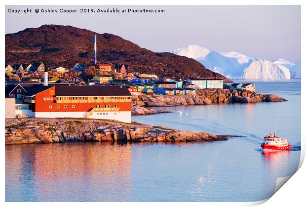 Greenland sunset. Print by Ashley Cooper