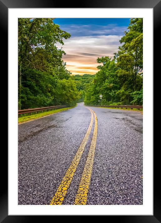 Road into The Light Framed Mounted Print by Darryl Brooks