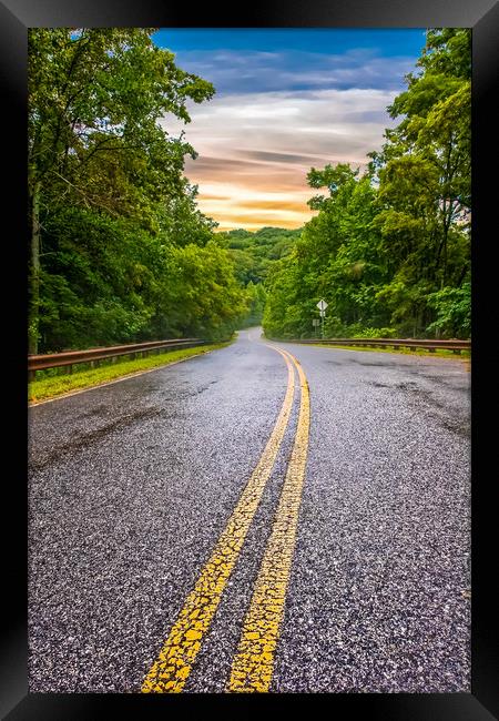 Road into The Light Framed Print by Darryl Brooks