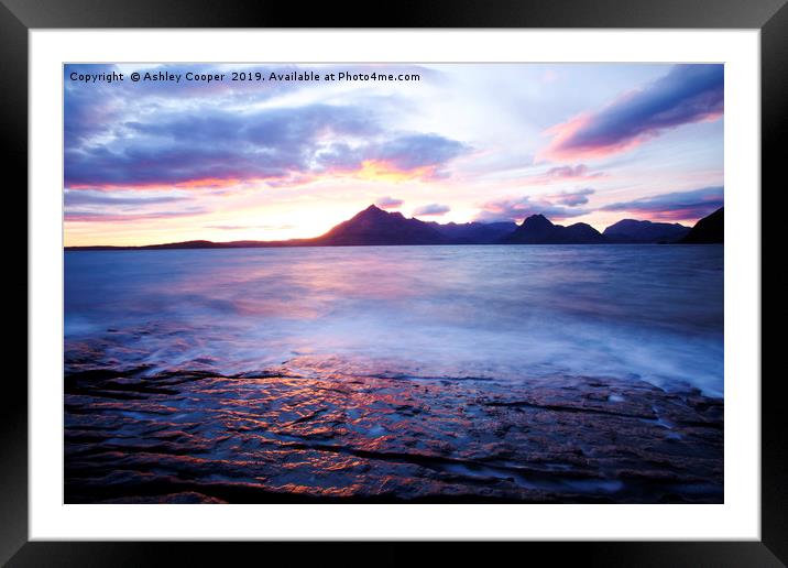 Cuillin sunset. Framed Mounted Print by Ashley Cooper