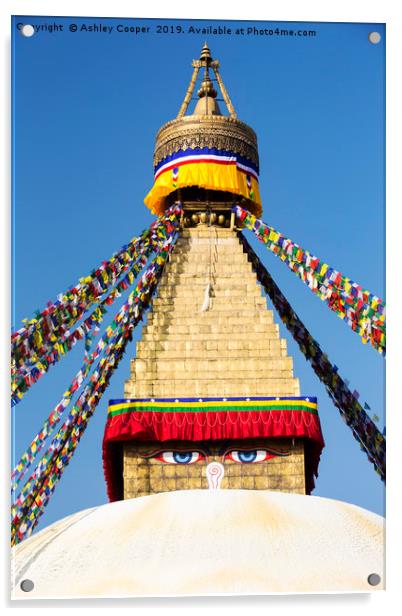 Nepal Stupa. Acrylic by Ashley Cooper