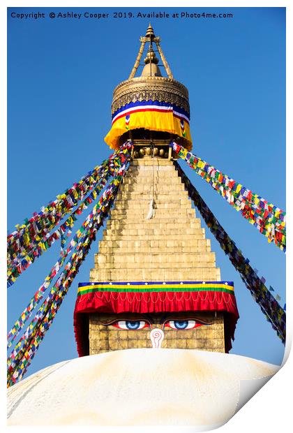 Nepal Stupa. Print by Ashley Cooper