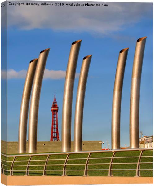 Blackpool Tower and Pipes Canvas Print by Linsey Williams