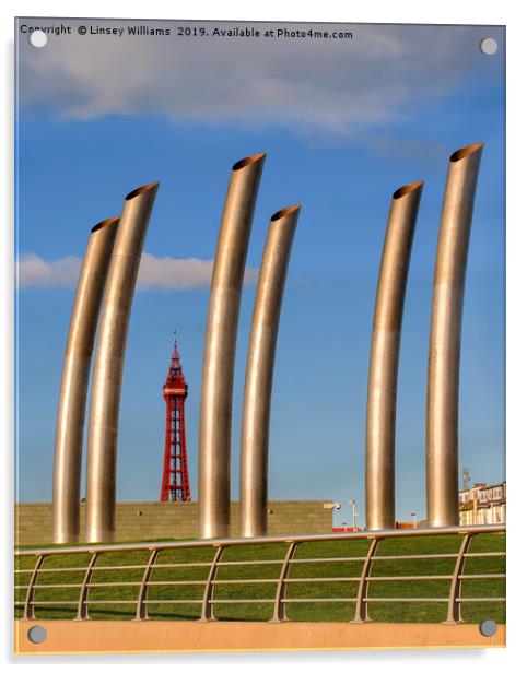 Blackpool Tower and Pipes Acrylic by Linsey Williams