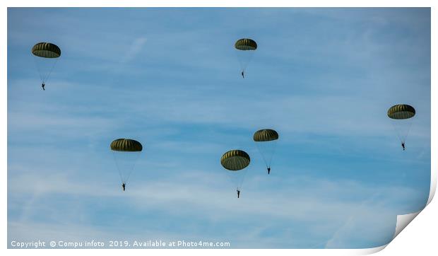 The airborne commemorations on Ginkel Heath with p Print by Chris Willemsen