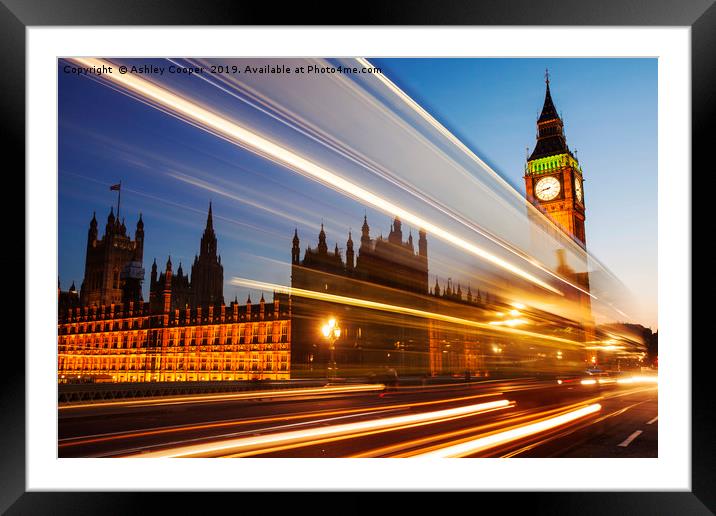 Westminster Bridge. Framed Mounted Print by Ashley Cooper