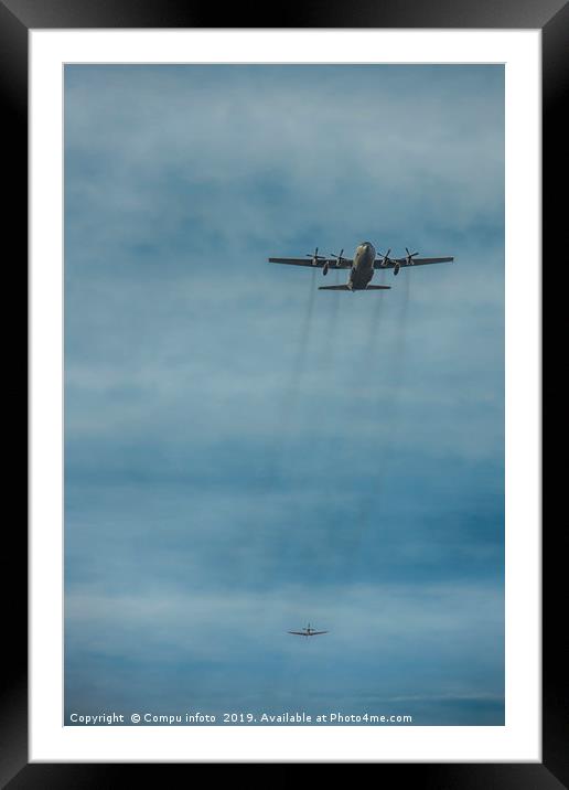 two hercules aiplanes ready for para drops Framed Mounted Print by Chris Willemsen