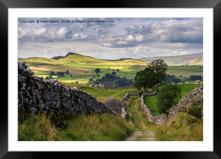 Old Lanes above stainforth, Yorkshire Dales Framed Mounted Print by Peter Stuart