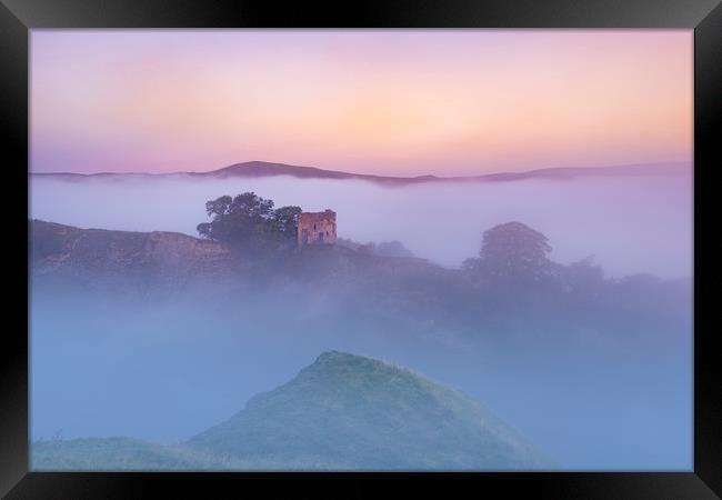 Peveril Castle Dawn, Peak District.  Framed Print by John Finney