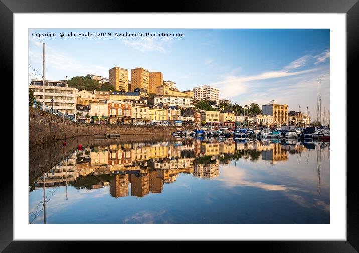  Torquay Harbour Reflections Framed Mounted Print by John Fowler