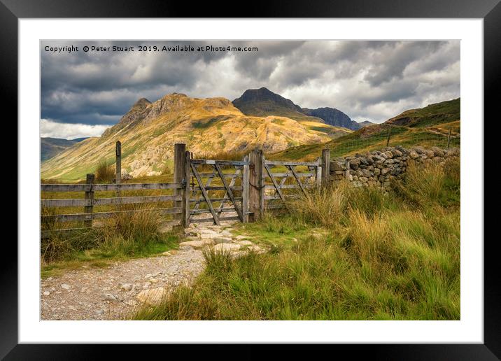 The Langdale Pikes  Framed Mounted Print by Peter Stuart