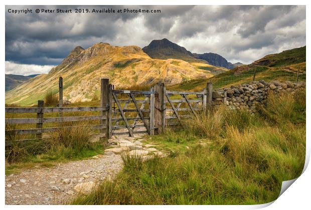 The Langdale Pikes  Print by Peter Stuart