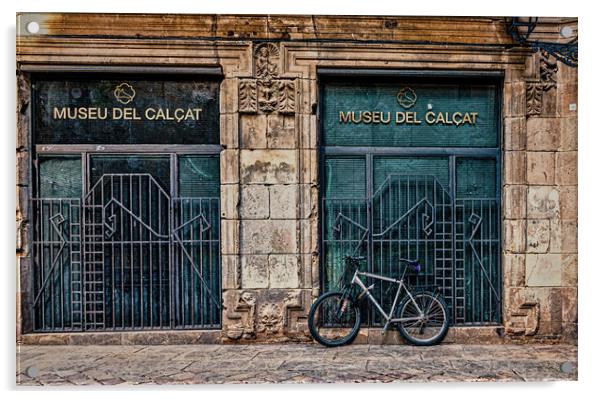 Bike Against Museu Del Calcat Acrylic by Darryl Brooks
