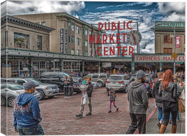 Families at Pike Place Market Canvas Print by Darryl Brooks