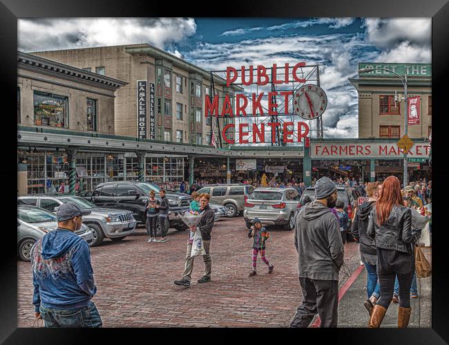 Families at Pike Place Market Framed Print by Darryl Brooks