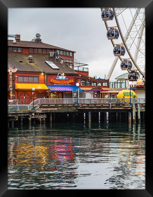Fishermans Restaurant and Great Wheel Framed Print by Darryl Brooks