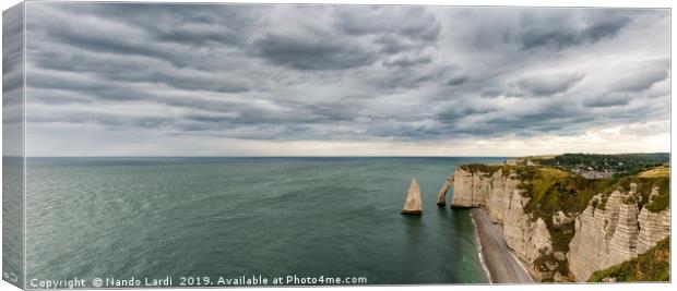 Les Falaises d'Etretat Panorama Canvas Print by DiFigiano Photography