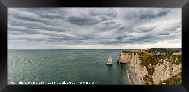 Les Falaises d'Etretat Panorama Framed Print by DiFigiano Photography