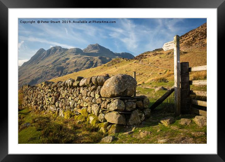 The Langdale Pikes Framed Mounted Print by Peter Stuart